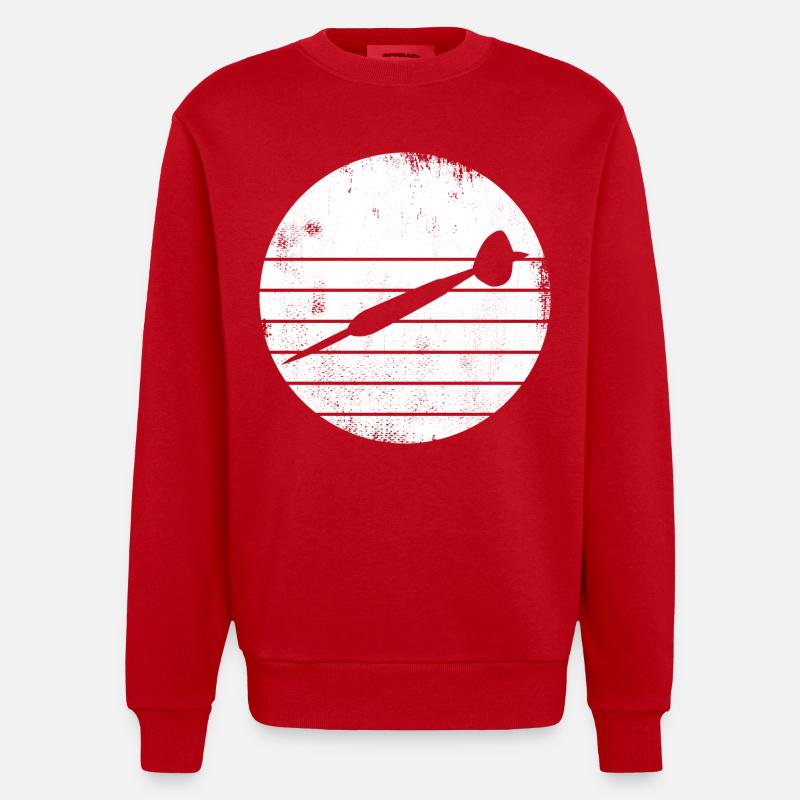 Dartpfeil Skizze - Heavyweight Oversized Organic Crew Neck Made in EU - Rot