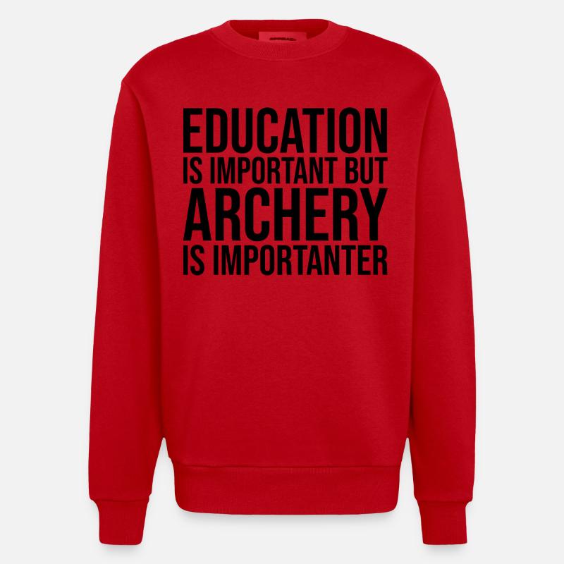 Bogenschießen - Heavyweight Oversized Organic Crew Neck Made in EU - Rot