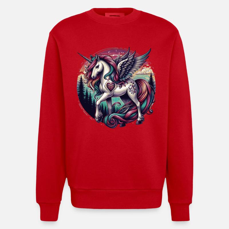 einhorn einhörner - Heavyweight Oversized Organic Crew Neck Made in EU - Rot