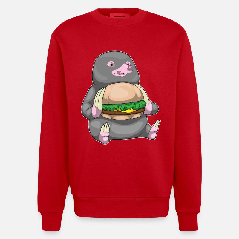 Burger de taupe - Sweat bio épais oversize fabriqué en UE - rouge