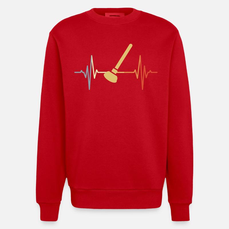 Fréquence d’impulsion de la ventouse rétro - Sweat bio épais oversize fabriqué en UE - rouge