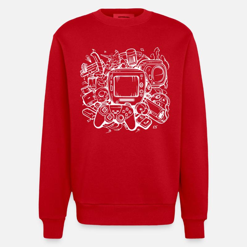 Cartes graphiques de jeu pour PC - Sweat bio épais oversize fabriqué en UE - rouge
