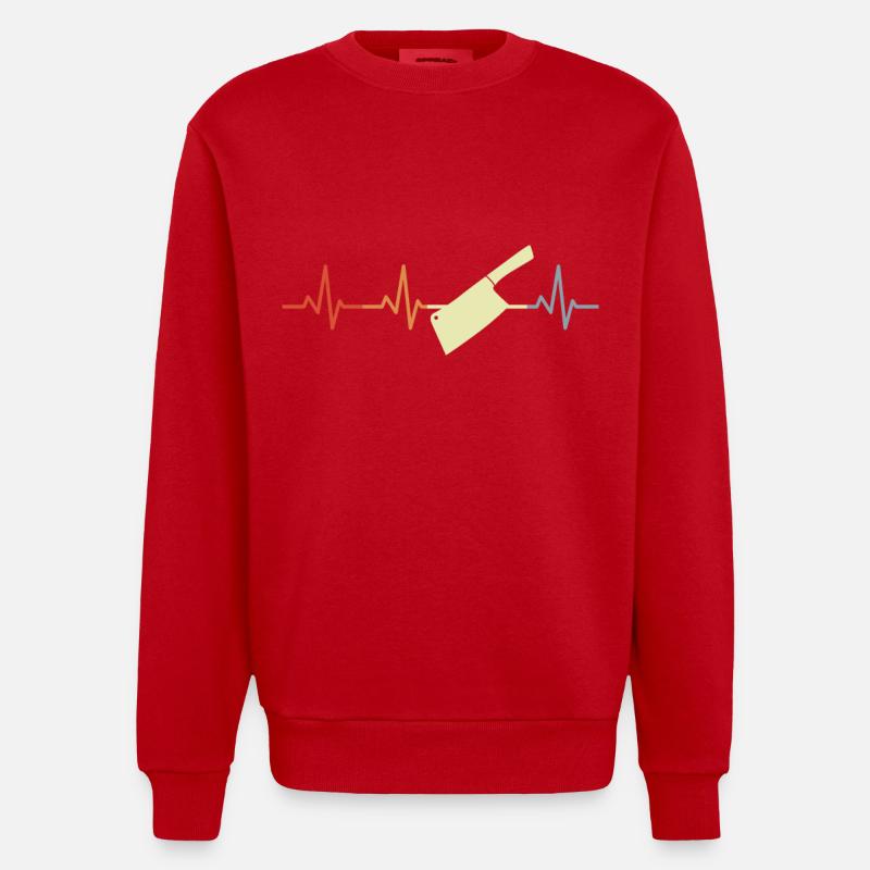 Palpitations du couperet - Sweat bio épais oversize fabriqué en UE - rouge