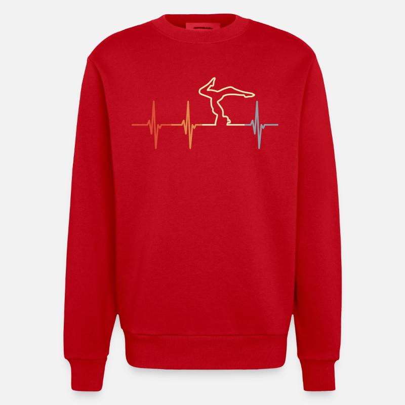 Palpitations cardiaques de yoga - Sweat bio épais oversize fabriqué en UE - rouge