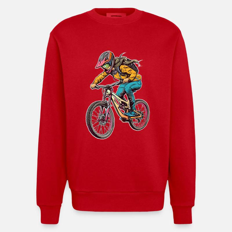 Fille de bicyclette - Sweat bio épais oversize fabriqué en UE - rouge