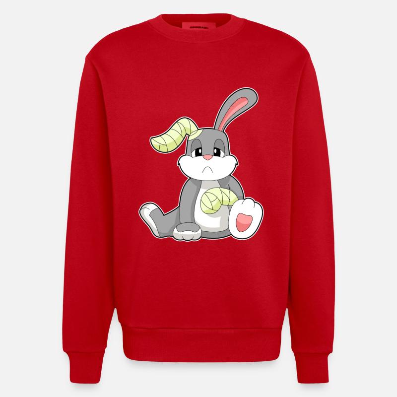 Bandage de lapin - Sweat bio épais oversize fabriqué en UE - rouge