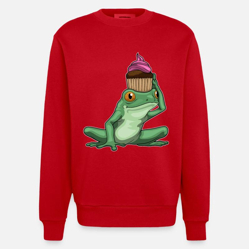 Frosch Muffin - Heavyweight Oversized Organic Crew Neck Made in EU - Rot
