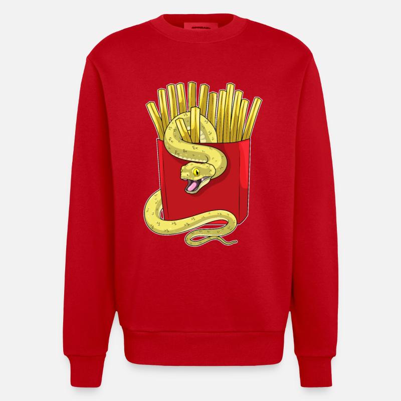 Frites serpent - Sweat bio épais oversize fabriqué en UE - rouge