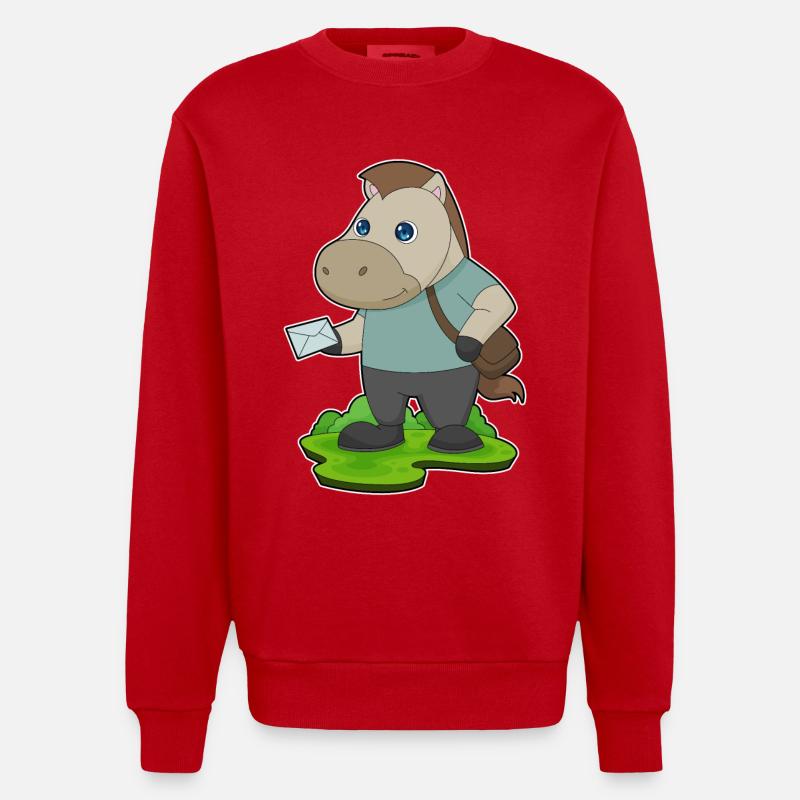 Lettre de cheval - Sweat bio épais oversize fabriqué en UE - rouge