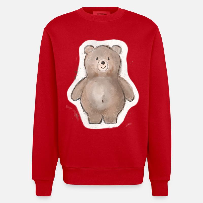 Dicker Bär - Heavyweight Oversized Organic Crew Neck Made in EU - Rot