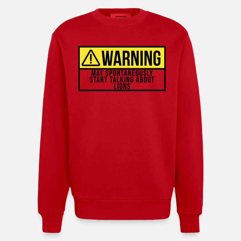 Lion - Sweat bio épais oversize fabriqué en UE - rouge