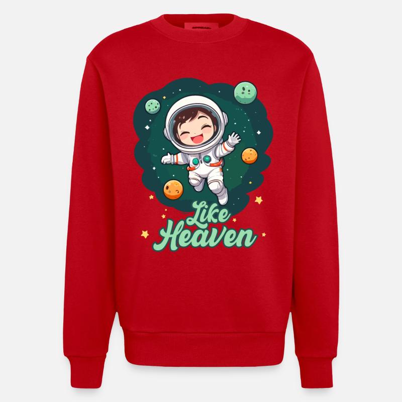 Comme le paradis - Astronaute - Sweat bio épais oversize fabriqué en UE - rouge