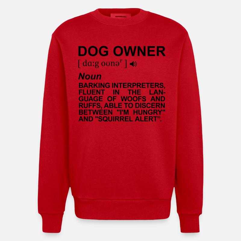 Hundehalter Definition - Heavyweight Oversized Organic Crew Neck Made in EU - Rot