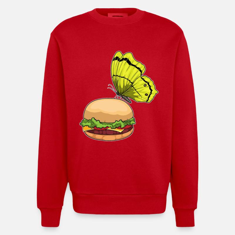 Burger papillon - Sweat bio épais oversize fabriqué en UE - rouge