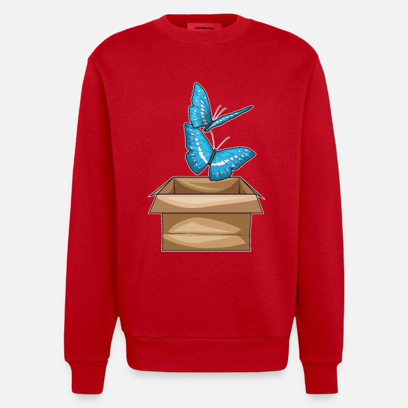 Boîte à papillons - Sweat bio épais oversize fabriqué en UE - rouge