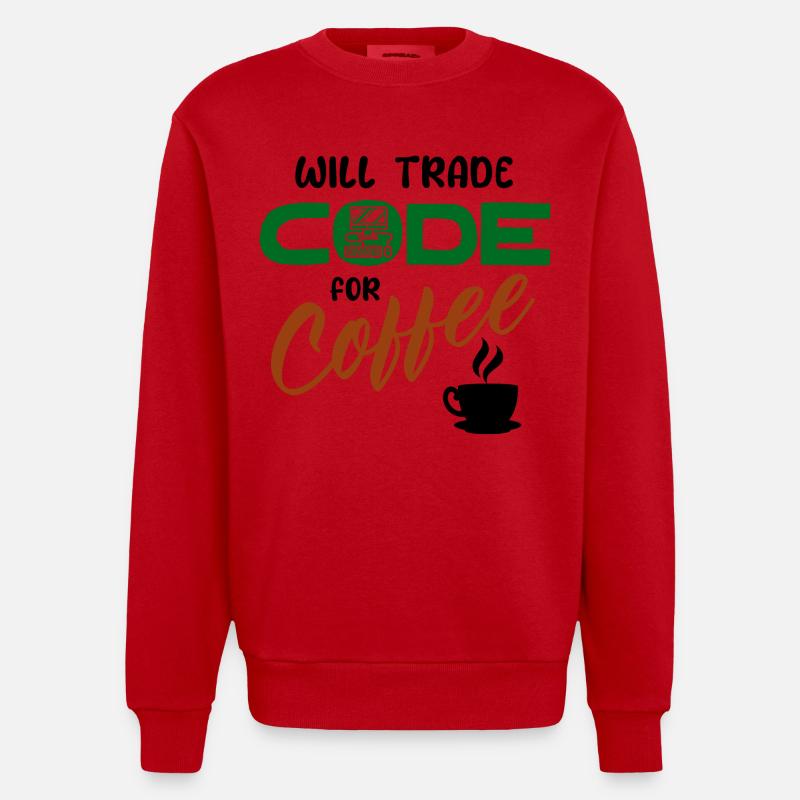 Code Statement Developer Computerfreak Informatik - Heavyweight Oversized Organic Crew Neck Made in EU - red