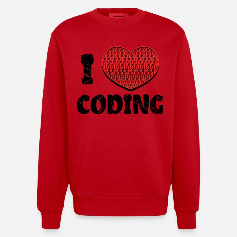Script de code Debug Heart Statement - Sweat bio épais oversize fabriqué en UE - rouge
