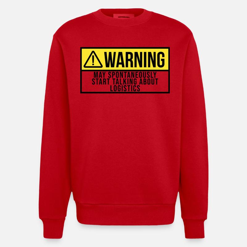 Logistics - Heavyweight Oversized Organic Crew Neck Made in EU - red