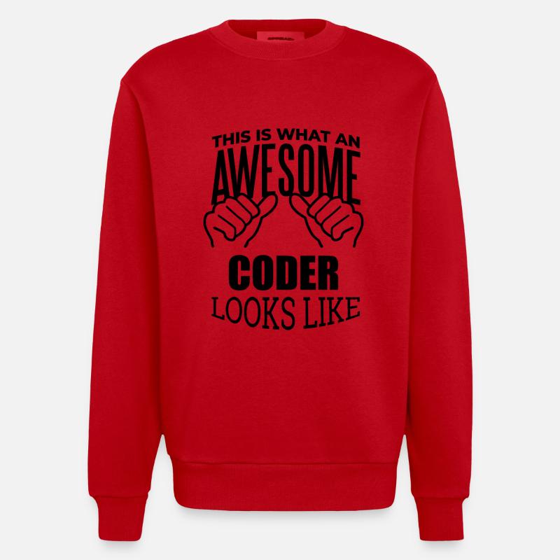 Programmierer - Heavyweight Oversized Organic Crew Neck Made in EU - Rot