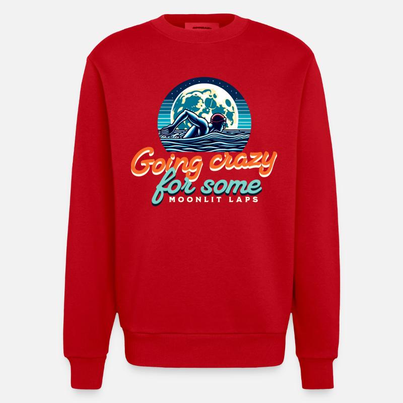Moonlight Float - Devenir fou pour les tours au clair de lune - Sweat bio épais oversize fabriqué en UE - rouge