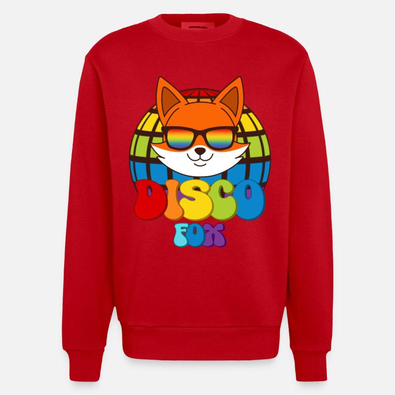 Disco Fox Discokugel Fuchs Sonnenbrille Discofox - Heavyweight Oversized Organic Crew Neck Made in EU - Rot