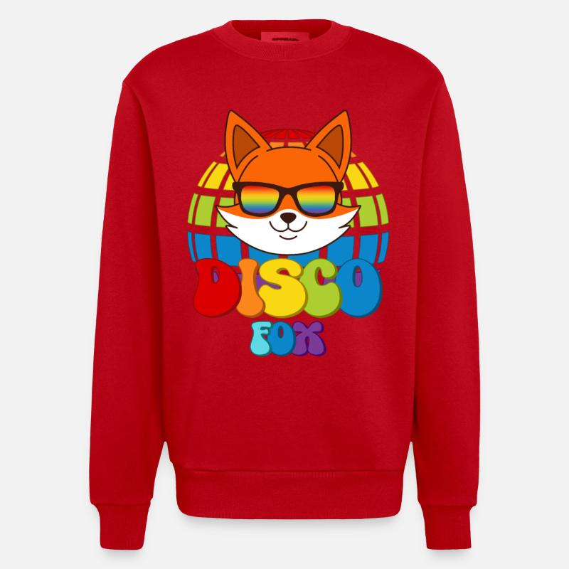 Disco Fox Discokugel Fuchs Sonnenbrille Discofox - Heavyweight Oversized Organic Crew Neck Made in EU - Rot
