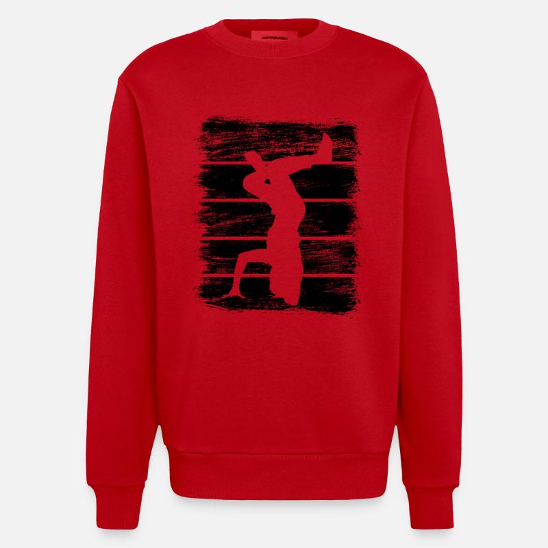 Breakdancer Skizze - Heavyweight Oversized Organic Crew Neck Made in EU - Rot