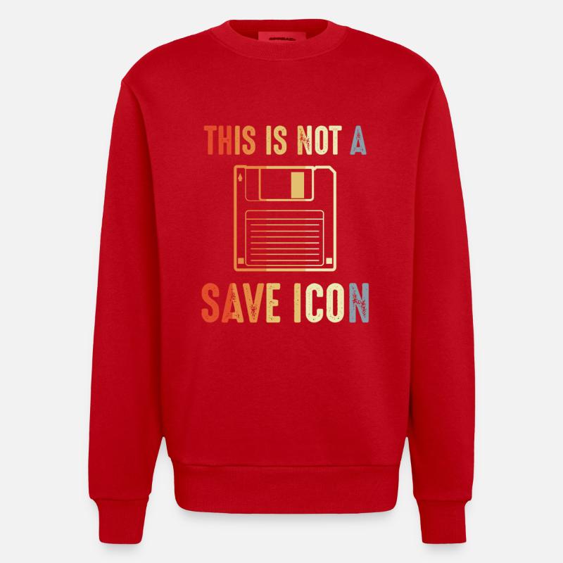 This is not a save icon - Heavyweight Oversized Organic Crew Neck Made in EU - red