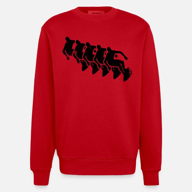 Dessin de surf - Sweat bio épais oversize fabriqué en UE - rouge
