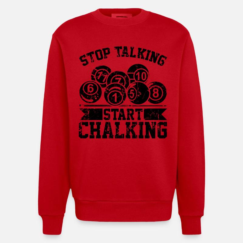 Witziger Billard Spruch - Heavyweight Oversized Organic Crew Neck Made in EU - Rot
