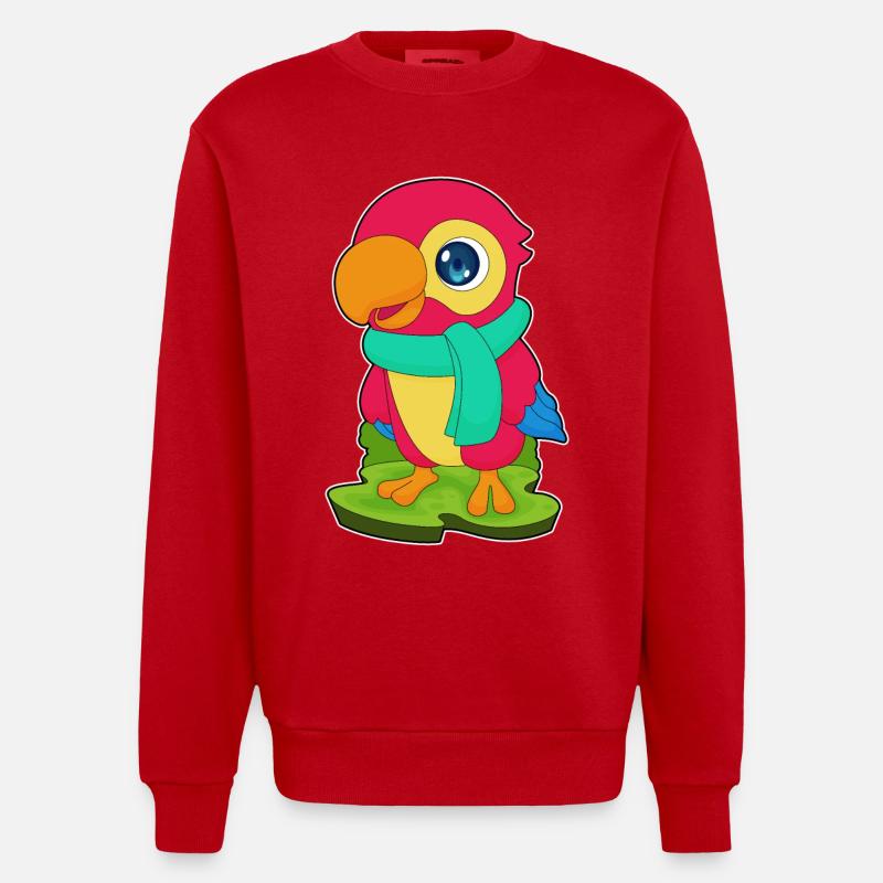 Écharpe d’hiver Parrot - Sweat bio épais oversize fabriqué en UE - rouge