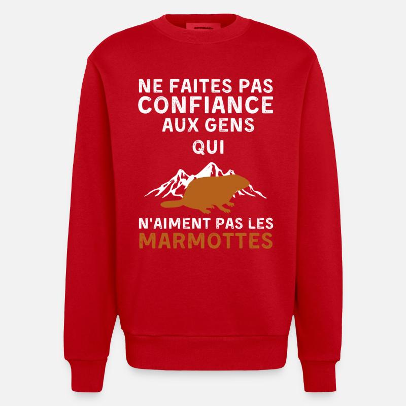 Marmottes - Sweat bio épais oversize fabriqué en UE - rouge