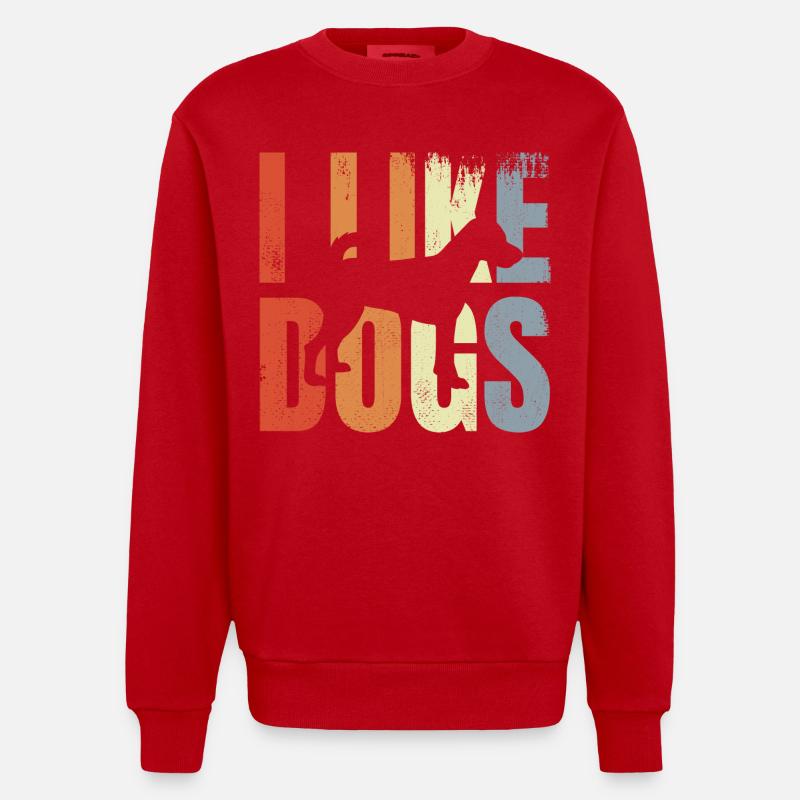J’aime les chiens - Sweat bio épais oversize fabriqué en UE - rouge