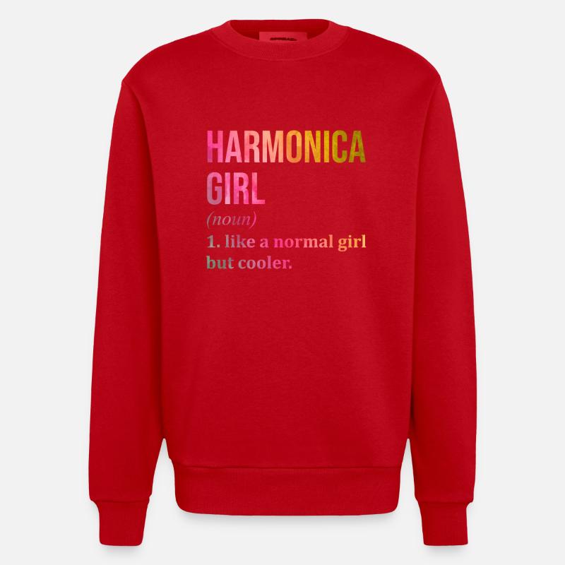 Harmonica - Heavyweight Oversized Organic Crew Neck Made in EU - red