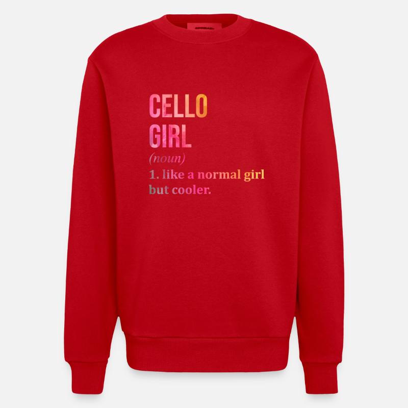 violoncelle - Sweat bio épais oversize fabriqué en UE - rouge