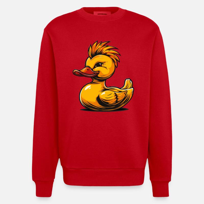 Gummientenpunk - Heavyweight Oversized Organic Crew Neck Made in EU - Rot
