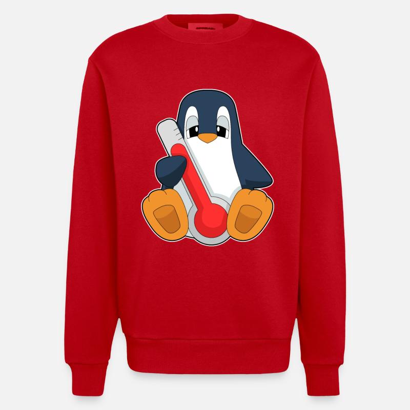 Thermomètre clinique Penguin - Sweat bio épais oversize fabriqué en UE - rouge