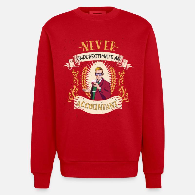 Cadeau drôle de comptabilité comptable - Sweat bio épais oversize fabriqué en UE - rouge
