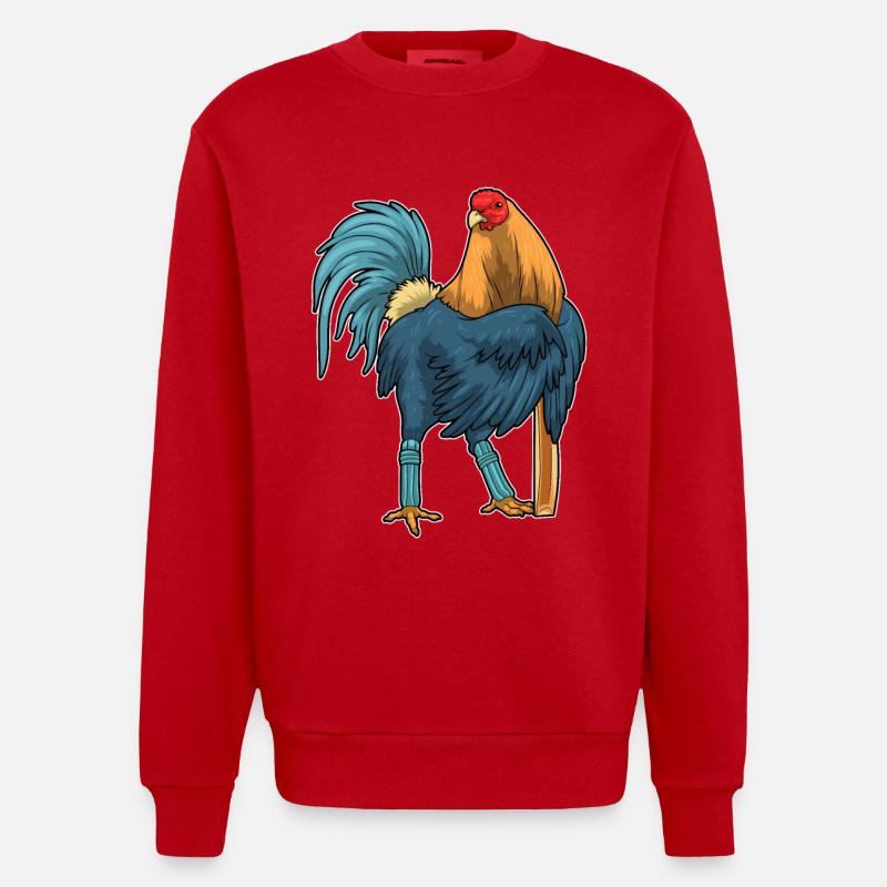 Hahn Cricket Cricketschläger - Heavyweight Oversized Organic Crew Neck Made in EU - Rot