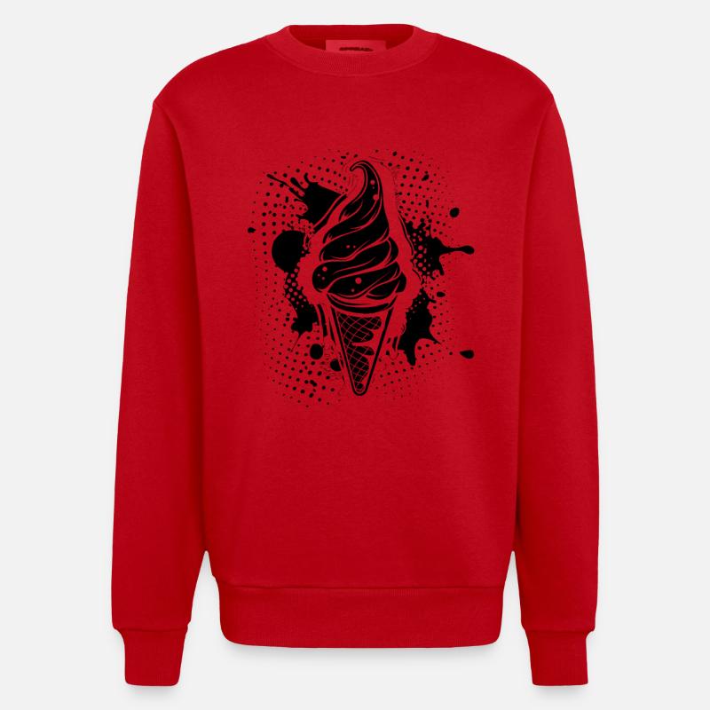 Eiswaffel - Heavyweight Oversized Organic Crew Neck Made in EU - Rot