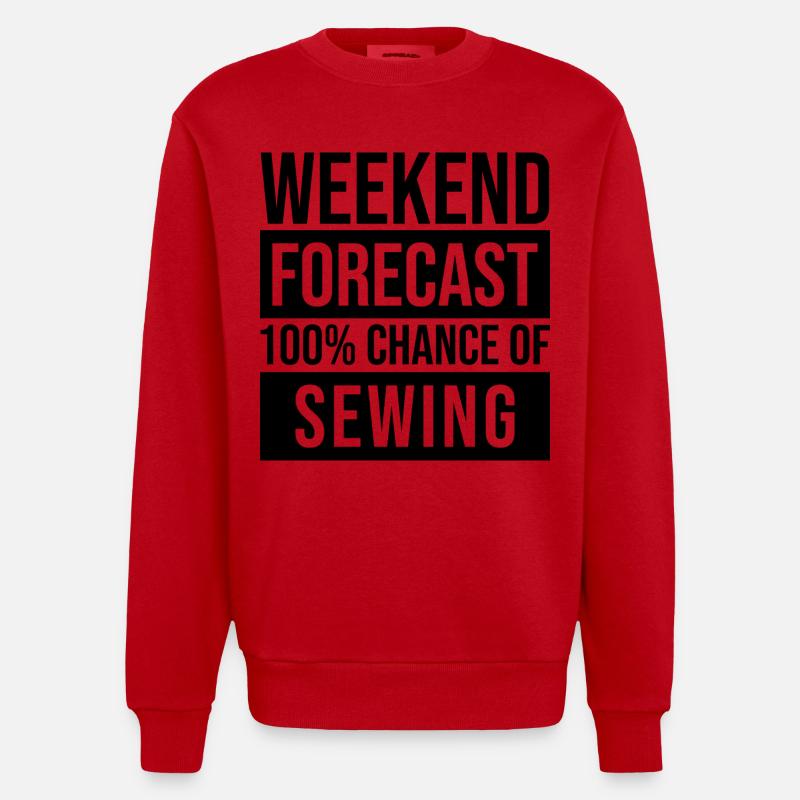 Näharbeit - Heavyweight Oversized Organic Crew Neck Made in EU - Rot