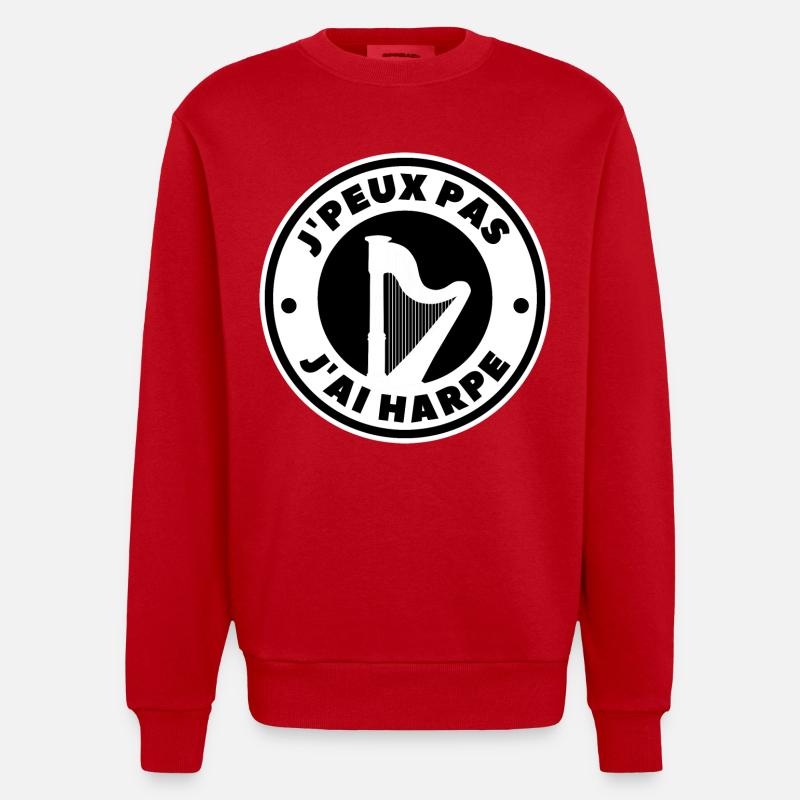je peux pas j'ai harpe - Sweat bio épais oversize fabriqué en UE - rouge
