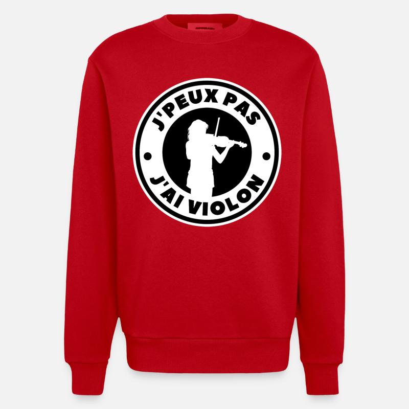 je peux pas j'ai violon - Sweat bio épais oversize fabriqué en UE - rouge