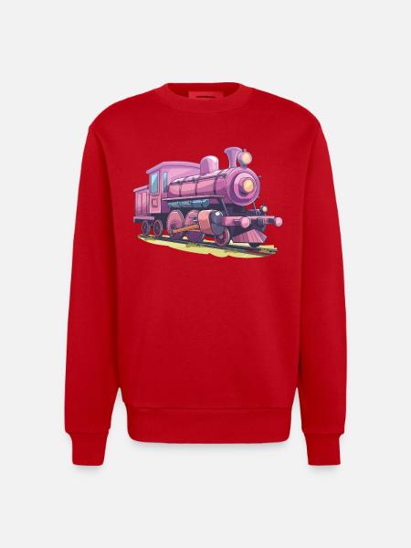 Locomotive Comic Look - Heavyweight Oversized Organic Crew Neck Made in EU - red