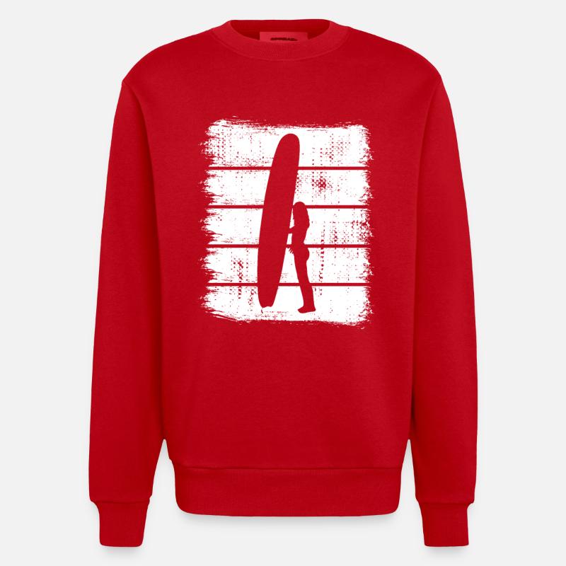 Conception de surfeur - Sweat bio épais oversize fabriqué en UE - rouge