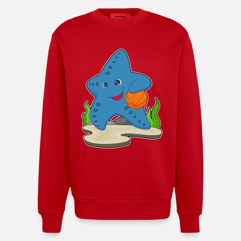 Starfish Basketteur Basketteur - Sweat bio épais oversize fabriqué en UE - rouge
