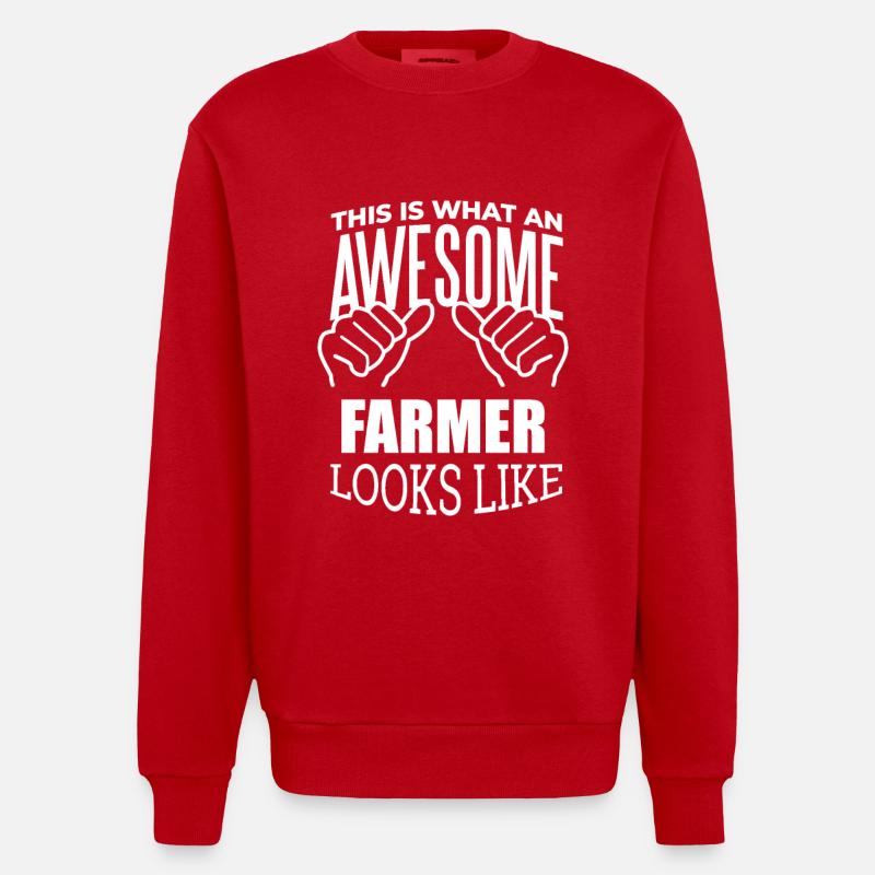 Bauer - Heavyweight Oversized Organic Crew Neck Made in EU - Rot
