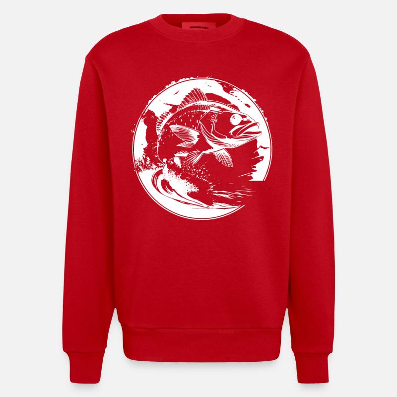Graphique de poisson - Sweat bio épais oversize fabriqué en UE - rouge