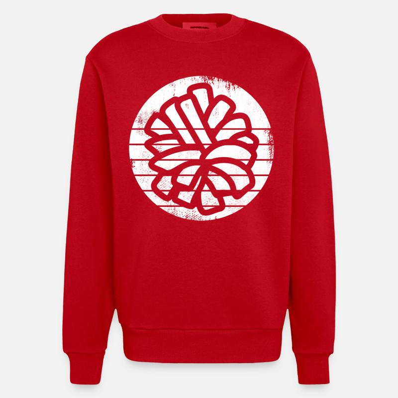 Cheerleader Pompons - Heavyweight Oversized Organic Crew Neck Made in EU - Rot