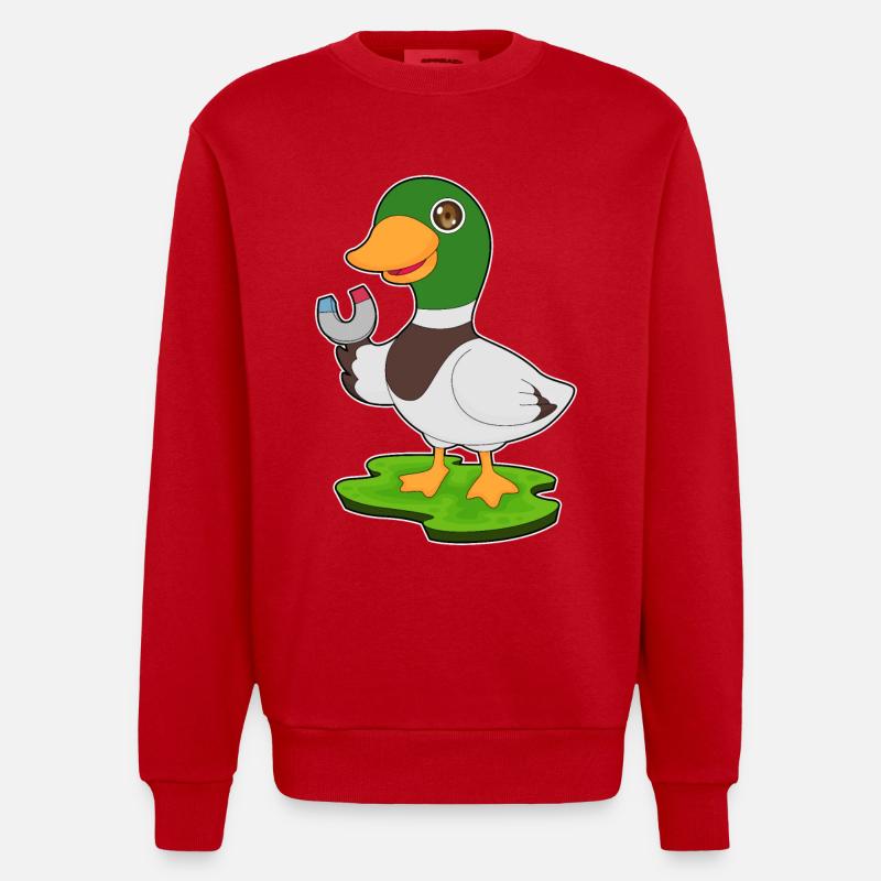 Aimant à canard - Sweat bio épais oversize fabriqué en UE - rouge